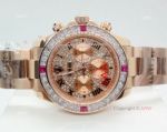 Fake Rolex with Diamond Bezel Daytona Rose Gold Diamond Face Watch